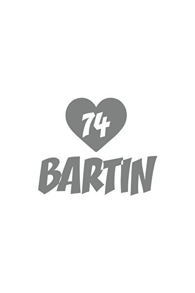 Reysa Tasarım ملصق سيارة على شكل قلب 74 بارتين مقاس 17 × 17 سم باللون الرمادي