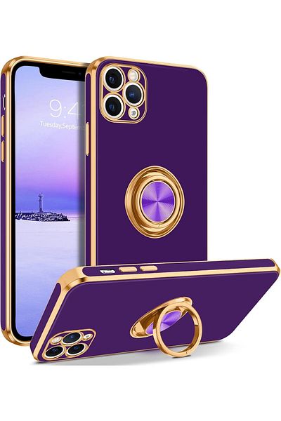 Generic Phone Case For iPhone 14 Pro Max 360°Rotatable Ring Holder Magnetic Kickstand , Girl Women Boy