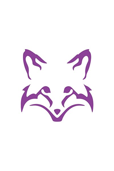 Reysa Tasarım ملصق سيارة رأس ثعلب مقاس 17x17 سم أرجواني