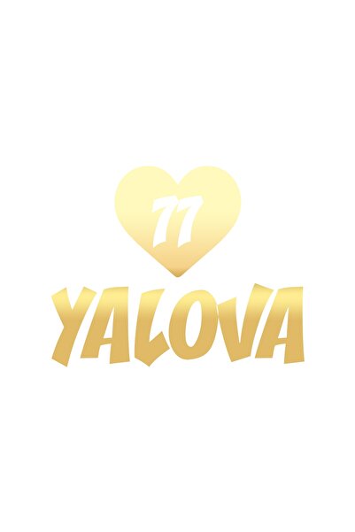 Reysa Tasarım ملصق سيارة على شكل قلب 77 يالوفا مقاس 17x17 سم ذهبي