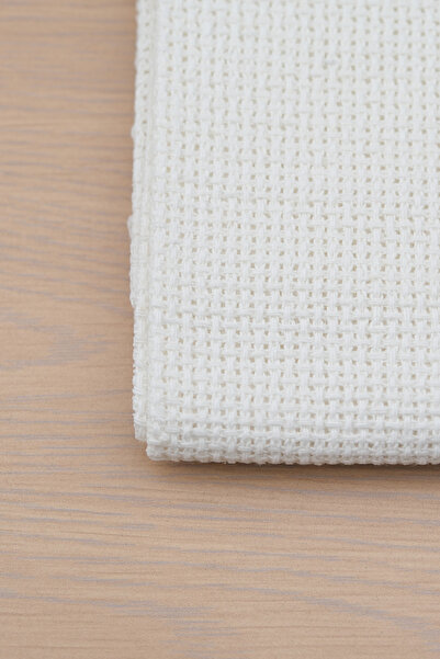 domino Embroidery Fabric Pink a Quality Cotton Off White