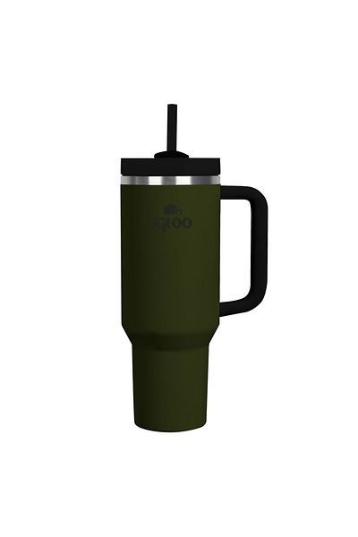 IGLOO Igloo Stadler Thermo-Mug 1.2 Liter Thermos Cup with Straw Khaki/Black