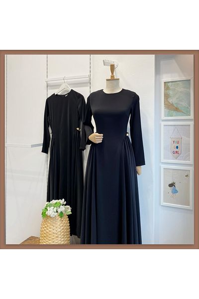 Faya Boutique Μαύρο φόρεμα Hira με λεπτομέρεια στη μέση