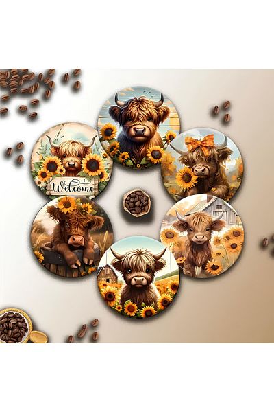 kutuTR Set of 6 Wooden Coasters Brd-002