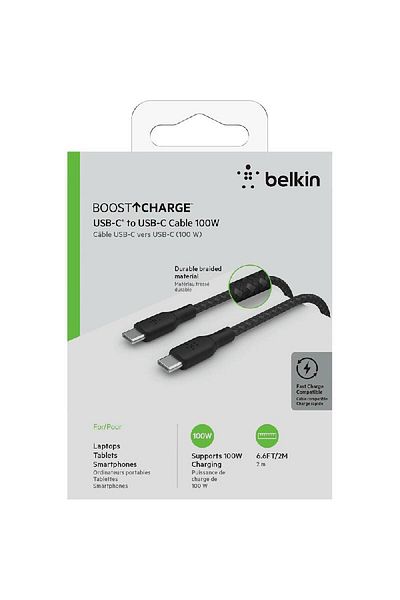 Belkin كابل شحن ومزامنة Boost Charge USB-C إلى USB-C بطول 2.00 متر (6.56 قدم)