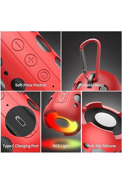 zeevos portable wireless speaker with built-in Bluetooth headphones, HI-FI stereo, 360° surround,