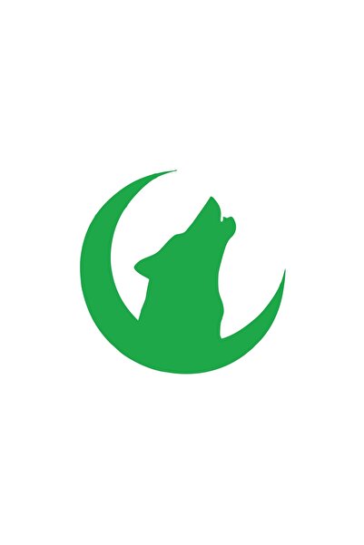 Reysa Tasarım ملصق سيارة هلال وذئب أبيض مقاس 17x17 سم أخضر