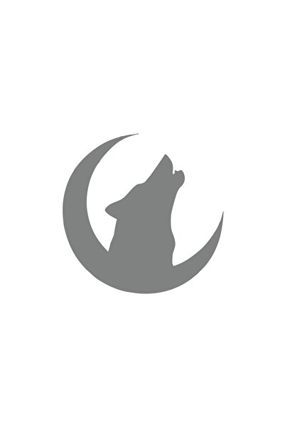 Reysa Tasarım Crescent and Wolf Car Sticker 17X17 cm Gray