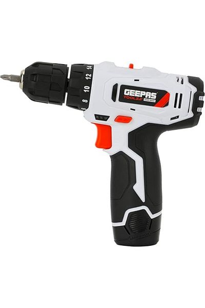 Geepas 12V Cordless Percussion Drill - Hammer Function, Screwdriver with 13 Pcs Dril