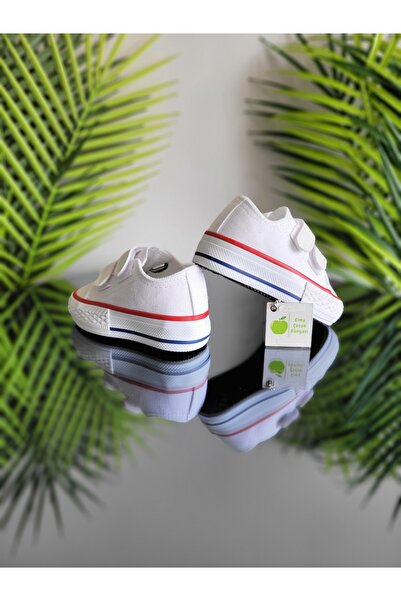 elma bebe Rahat Kalıp Kız Erkek Bebek Unisex Bebe Çocuk Cırt Cırtlı Keten Kanvas Sneaker Spor Ayakkabı