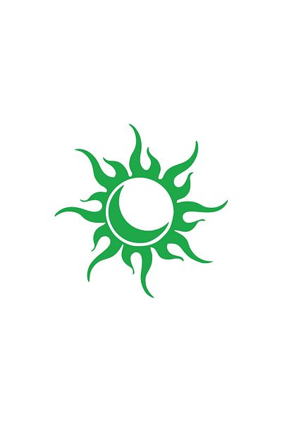 Reysa Tasarım Sun Moon Car Sticker 17X17 cm Green
