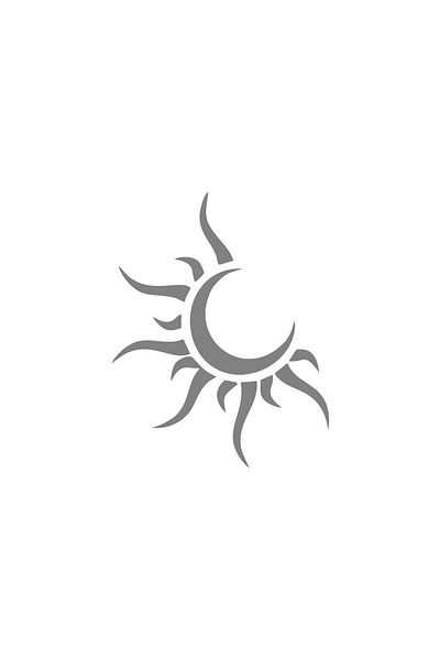Reysa Tasarım Sun Moon Car Sticker 17X17 cm Gray