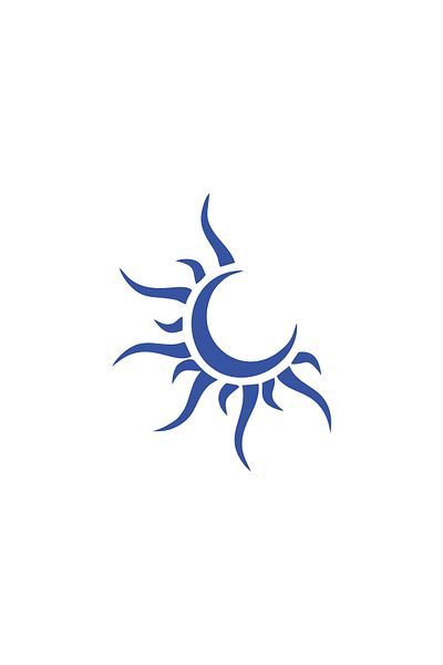 Reysa Tasarım Sun Moon Car Sticker 17X17 cm Blue