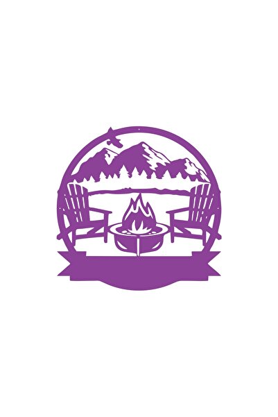 Reysa Tasarım ملصق سيارة للتخييم مقاس 17x17 سم باللون الأرجواني