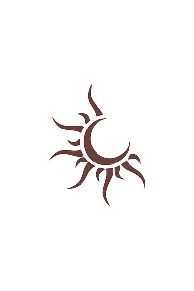 Reysa Tasarım Sun Moon Car Sticker 17X17 cm Brown