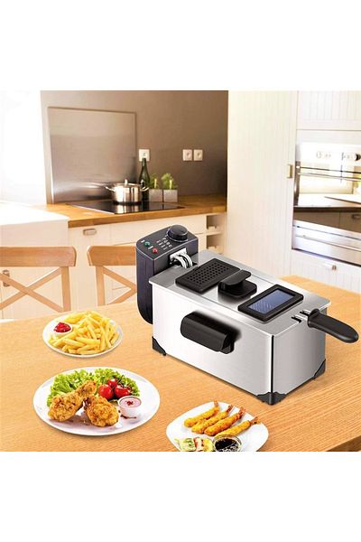 Sofia Concept Friteuză profesională Ushas, ​​2200w, 3l, termostat reglabil, coș detașabil, oțel inoxidabil