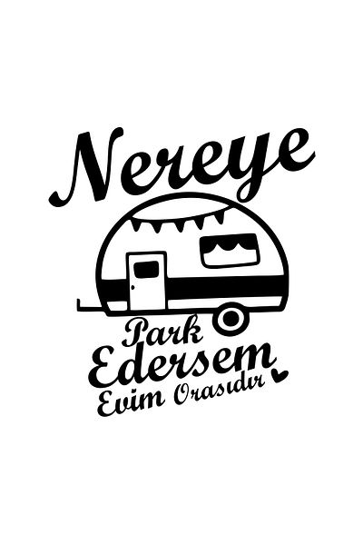 Reysa Tasarım Wherever I Park, My Home Is There Caravan Sticker 17X17 cm Black