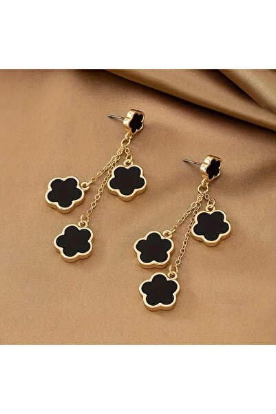 SEVAS GOLD Women's Gold Color Clover Earrings