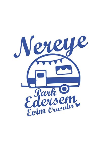 Reysa Tasarım Wherever I Park, My Home Is There Caravan Sticker 17X17 cm Blue