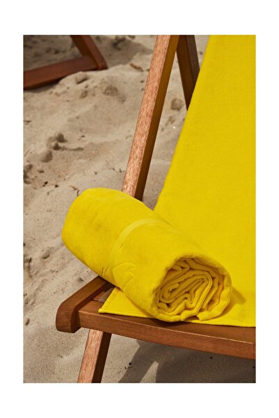 Monalisa Home 100% Cotton Yellow Beach Towel Turning into Beach Bag