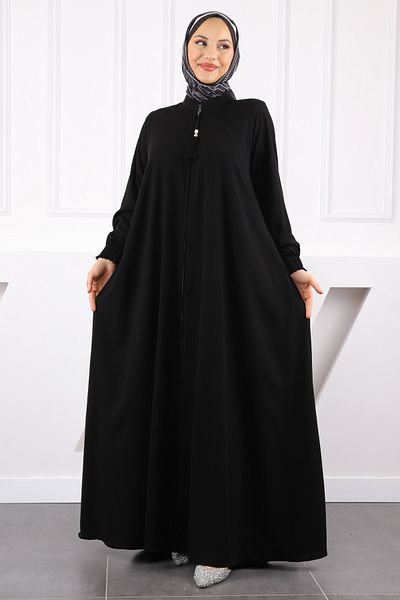 İmajButik Μαύρο μανίκι ελαστικό φερμουάρ