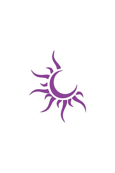Reysa Tasarım Sun Moon Car Sticker 17X17 cm Purple