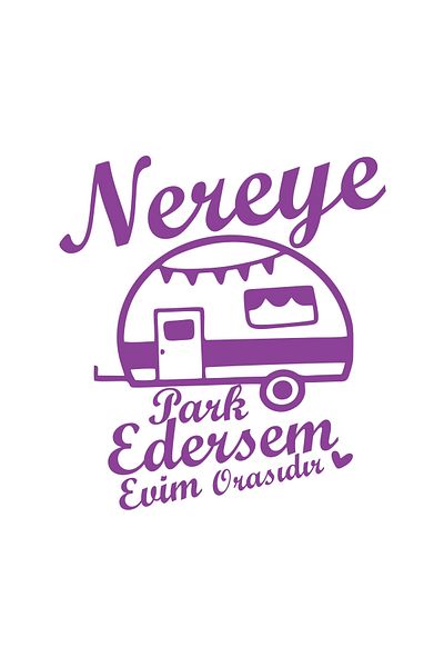 Reysa Tasarım Wherever I Park, My Home Is There Caravan Sticker 17X17 cm Purple