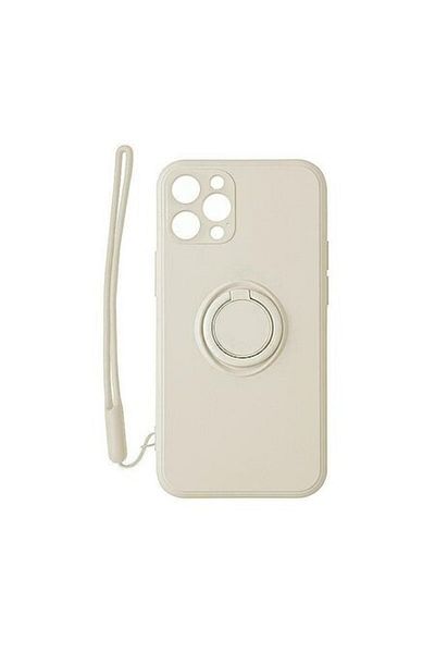 OEM Grey case compatible with Apple iPhone 13 Mini 4" with ring, Soft Silicone Premium, Microfiber Inter