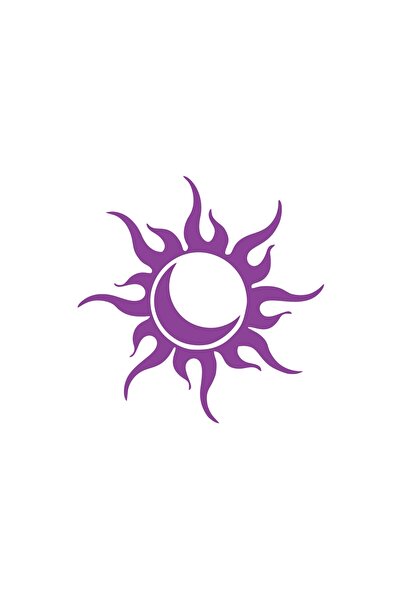 Reysa Tasarım Sun Moon Car Sticker 17X17 cm Purple