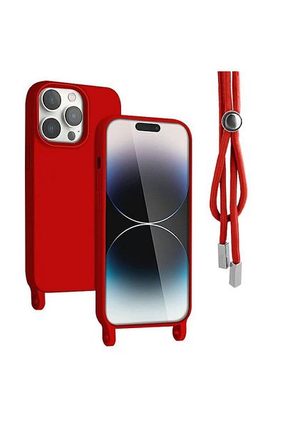 OEM Silicone Case with Strap for iPhone 15 - Premium Protection, Microfiber Interior
