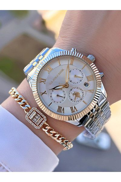 U.S. Polo Assn. U.S.Polo Assn Steel Cord Inner Functions Active 5 Atm 2 Years Warranty Women Wrist Watch Ua.2040.S03
