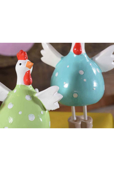 Decorer Set 2 figurines Chickens 6.5x6x12 cm, 6x5.5x11 cm