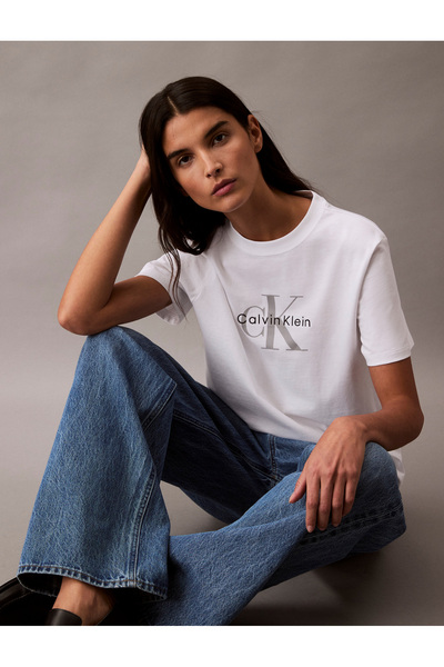 Calvin Klein Calvin Klein Women Brilliant White Hero Classic Mono Short Sleeve T-Shirt