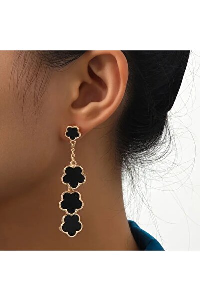 SEVAS GOLD Women's Gold Color Clover Earrings