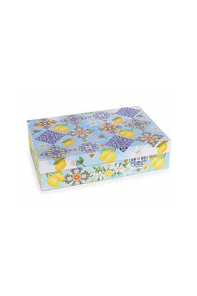 Decorer Wooden Tea Box Mediterraneo Lemon Decor 24x16x6 cm