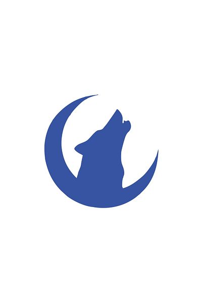 Reysa Tasarım Crescent and Wolf Car Sticker 17X17 cm Blue