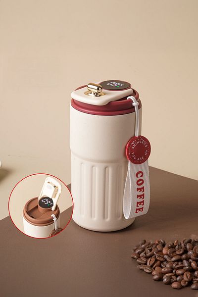 Globox Stainless Steel Heat Insulated Thermos Mug with Digital Temperature Display 400 ml