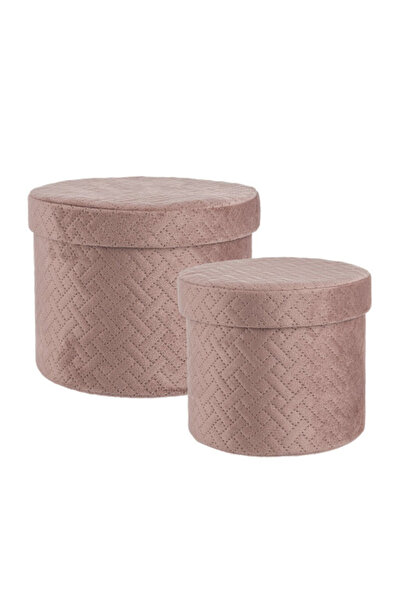 Bizzotto Set 2 cutii velur roz Averill 18x14 cm, 22x16 cm