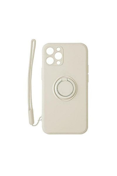 OEM Grey case compatible with Apple iPhone 13 Mini 4" with ring, Soft Silicone Premium, Microfiber Inter