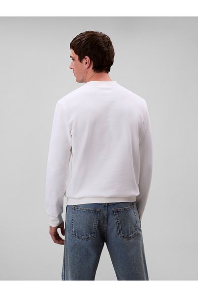 Calvin Klein Male Bright White Cotton Terry Badge Sweatshirt