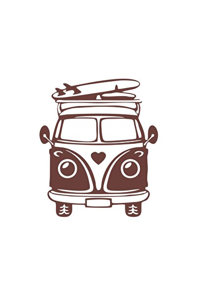 Reysa Tasarım ملصق سيارة كارافان مقاس 17×17 سم بني