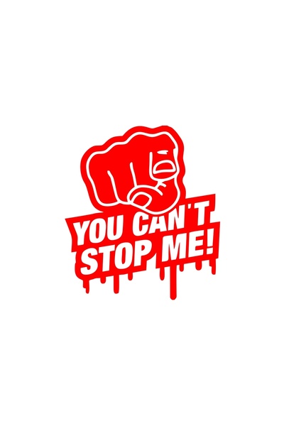 Reysa Tasarım لا يمكنك إيقافني ملصق سيارة مقاس 17x17 سم باللون الأحمر