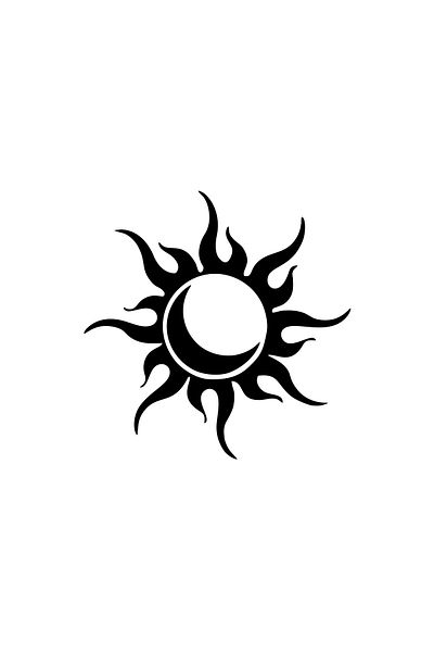 Reysa Tasarım Sun Moon Car Sticker 17X17 cm Black