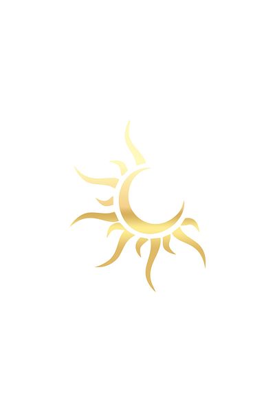 Reysa Tasarım Sun Moon Car Sticker 17X17 cm Gold