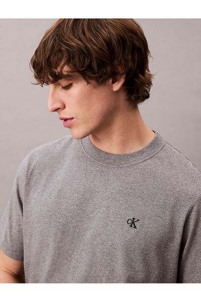 Calvin Klein Calvin Klein Men Medium Grey Heather Monogram Short Sleeve T-Shirt