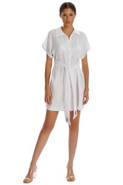 ZEKİ Zeki White Linen Dress