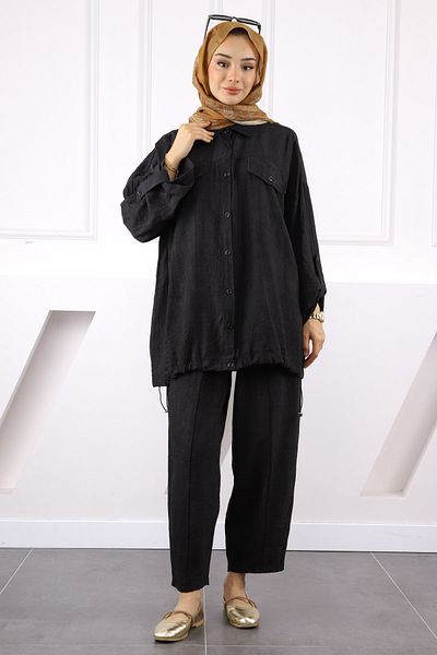 İmajButik Black Tunic Trouser Suit