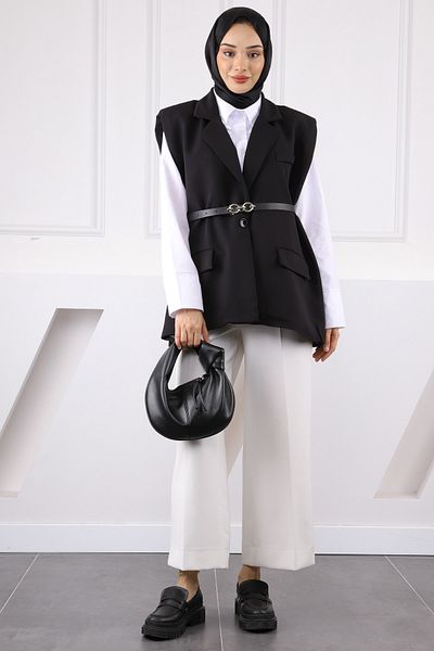 İmajButik Black Waist Belt Vest