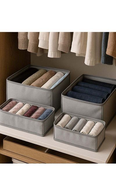 ALMUFARREJ Clothes Storage Organizer with Dividers for Storing Folded Clothes, Jeans, T-Shirts, Socks, Leggings