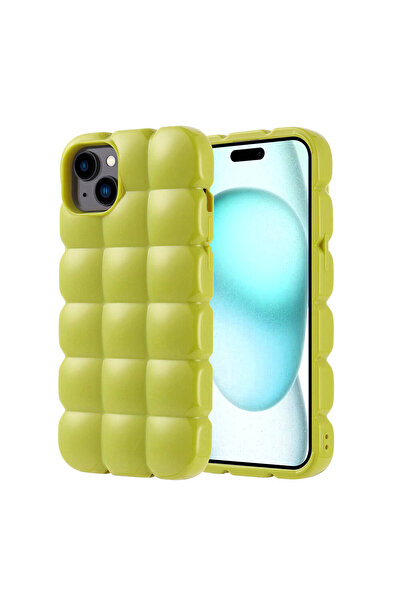 BUTAM BİLİŞİM iPhone 15 Plus Case Glossy Flexible Silicone Btbm Dom Dom Cover - Pink